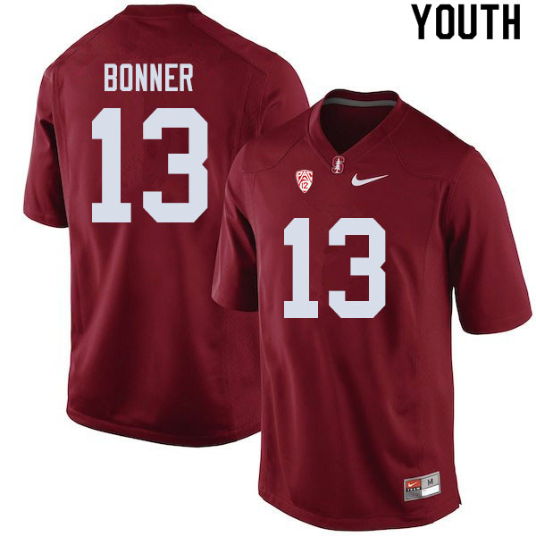 Youth #13 Ethan Bonner Stanford Cardinal College Football Jerseys Sale-Cardinal
